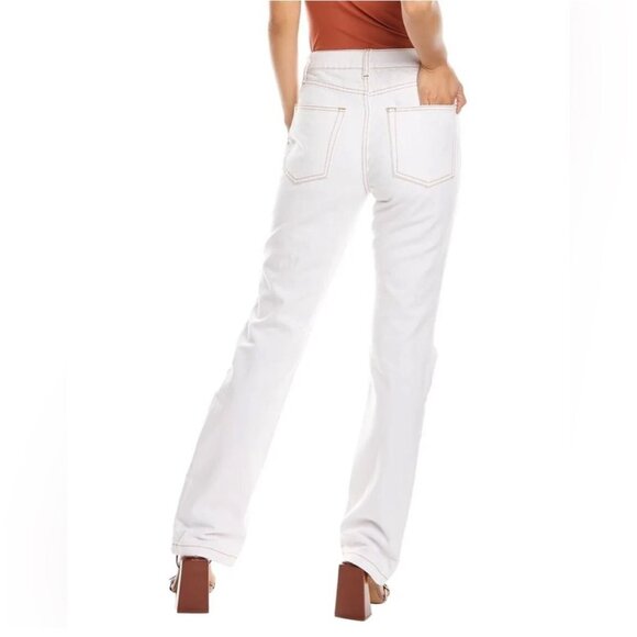 WEWOREWHAT Stretch Denim Classic White Jeans Sz 24 NEW with tags - Picture 2 of 3